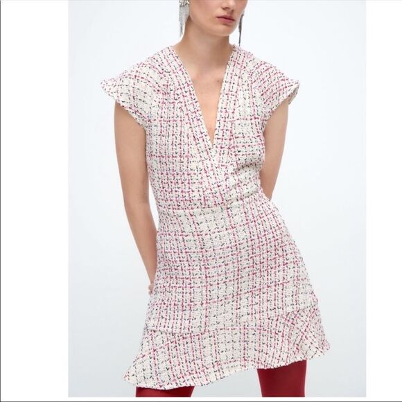 Zara textured weave dress with ruffle - Picture 7 of 7